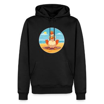 Huhn Cartoon Yoga Strand Sommer Illustration - Männer Premium Bio Hoodie - Schwarz - Vorne - Nico (187cm)