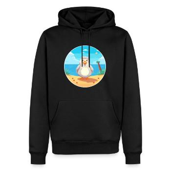 Vogel Cartoon Yoga Strand Sommer Illustration - Männer Premium Bio Hoodie - Schwarz - Vorne - Nico (187cm)