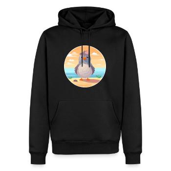 Kuckuck Karikatur Yoga Strand Sommer Illustration - Männer Premium Bio Hoodie - Schwarz - Vorne - Nico (187cm)