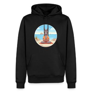 Esel Karikatur Yoga Strand Sommer Illustration - Männer Premium Bio Hoodie - Schwarz - Vorne - Nico (187cm)