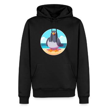 Taube Cartoon Yoga Strand Sommer Illustration - Männer Premium Bio Hoodie - Schwarz - Vorne - Nico (187cm)