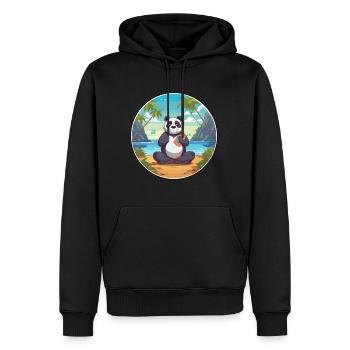 Panda Cartoon Yoga Strand Sommer Illustration - Männer Premium Bio Hoodie - Schwarz - Vorne - Nico (187cm)