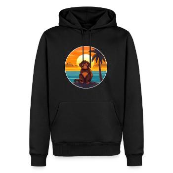 Affe lustige Karikatur Kawaii Strand Illustration - Männer Premium Bio Hoodie - Schwarz - Vorne - Nico (187cm)