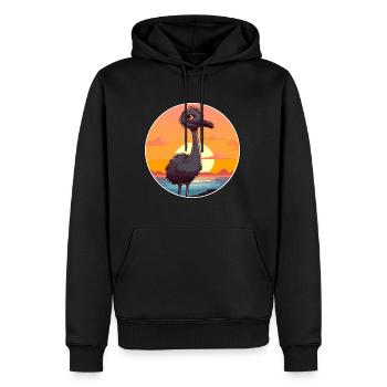 Strauß Lustige Karikatur Kawaii Strand Illustration - Männer Premium Bio Hoodie - Schwarz - Vorne - Nico (187cm)