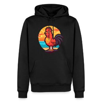 Hahn Lustige Karikatur Kawaii Strand Illustration - Männer Premium Bio Hoodie - Schwarz - Vorne - Nico (187cm)
