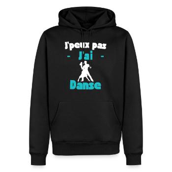 J'peux pas j'ai danse - Sweat à capuche Premium bio Homme - noir - Devant - Nico (187cm)