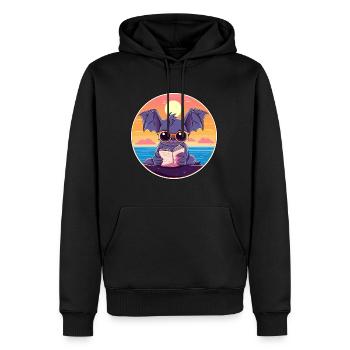 Chauve-souris Mignonne Dessin Animé Drôle Kawaii Livre Plage - Sweat à capuche Premium bio Homme - noir - Devant - Nico (187cm)