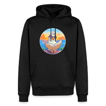 Dove Cute Funny Cartoon Kawaii Book Beach - Männer Premium Bio Hoodie - Schwarz - Vorne - Nico (187cm)