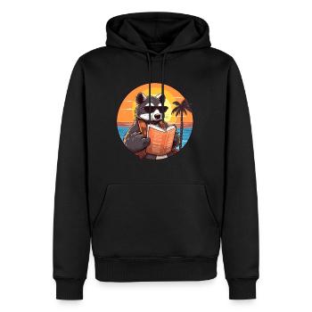 Dachs niedlicher lustiger Cartoon Kawaii Buchstrand - Männer Premium Bio Hoodie - Schwarz - Vorne - Nico (187cm)