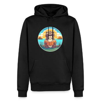 Otter Niedliche Lustige Karikatur Kawaii Buch Strand - Männer Premium Bio Hoodie - Schwarz - Vorne - Nico (187cm)
