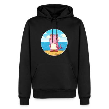 Axolotl aquarelle dessin animé Kawaii Clipart Animal - Sweat à capuche Premium bio Homme - noir - Devant - Nico (187cm)