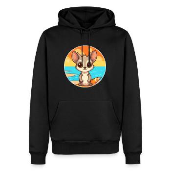 Aye Aye Aquarell Cartoon Kawaii Clipart Tier - Männer Premium Bio Hoodie - Schwarz - Vorne - Nico (187cm)