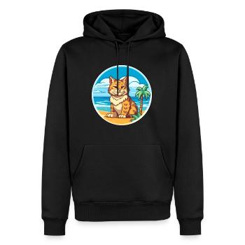 Rotluchs Aquarell Cartoon Kawaii Clipart Tier - Männer Premium Bio Hoodie - Schwarz - Vorne - Nico (187cm)