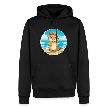 Chipmunk Watercolor Cartoon Kawaii Clipart Animal - Men’s Premium Organic Hoodie - black - Front - Nico (187cm)