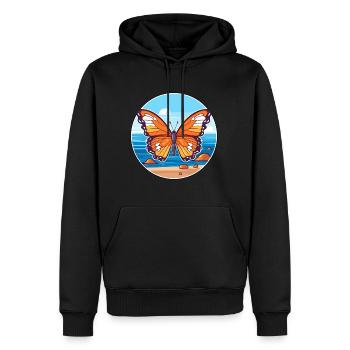 Schmetterling Aquarell Cartoon Kawaii Clipart Tier - Männer Premium Bio Hoodie - Schwarz - Vorne - Nico (187cm)