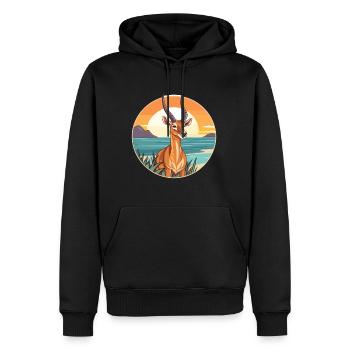 Antilope Aquarell Cartoon Kawaii Clipart Tier - Männer Premium Bio Hoodie - Schwarz - Vorne - Nico (187cm)