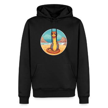 Cobra aquarelle dessin animé Kawaii Clipart Animal - Sweat à capuche Premium bio Homme - noir - Devant - Nico (187cm)