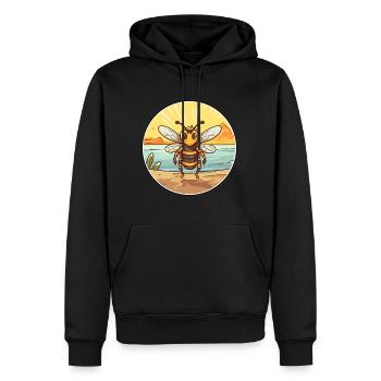 Abeille aquarelle dessin animé Kawaii Clipart Animal - Sweat à capuche Premium bio Homme - noir - Devant - Nico (187cm)