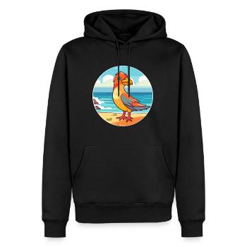 Oiseau Aquarelle Cartoon Kawaii Clipart Animal - Sweat à capuche Premium bio Homme - noir - Devant - Nico (187cm)
