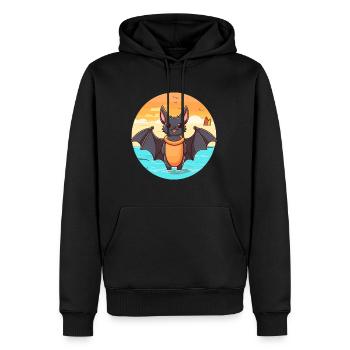 Fledermaus Aquarell Cartoon Kawaii Clipart Tier - Männer Premium Bio Hoodie - Schwarz - Vorne - Nico (187cm)