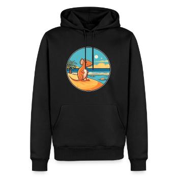 Éléphant musaraigne aquarelle dessin animé kawaii Animal - Sweat à capuche Premium bio Homme - noir - Devant - Nico (187cm)