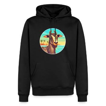 Ziege Aquarell Cartoon Kawaii Clipart Tier - Männer Premium Bio Hoodie - Schwarz - Vorne - Nico (187cm)