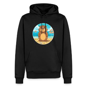 Gopher Aquarell Cartoon Kawaii Clipart Tier - Männer Premium Bio Hoodie - Schwarz - Vorne - Nico (187cm)