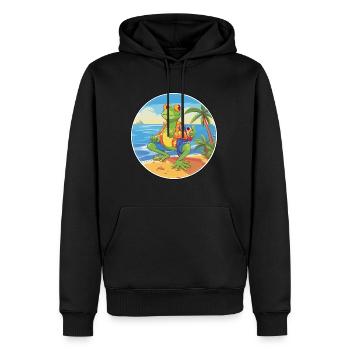 Grenouille aquarelle dessin animé Kawaii Clipart Animal - Sweat à capuche Premium bio Homme - noir - Devant - Nico (187cm)
