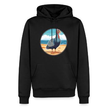 Pintade aquarelle dessin animé Kawaii Clipart animal de compagnie - Sweat à capuche Premium bio Homme - noir - Devant - Nico (187cm)