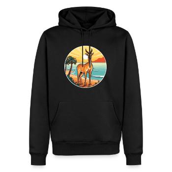 Impala Aquarell Cartoon Kawaii Clipart Tier - Männer Premium Bio Hoodie - Schwarz - Vorne - Nico (187cm)