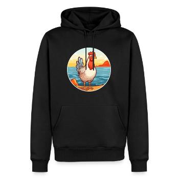 Henne Aquarell Karikatur Kawaii Clipart Tier - Männer Premium Bio Hoodie - Schwarz - Vorne - Nico (187cm)