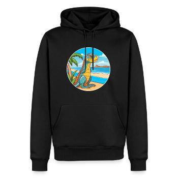 Leguan Aquarell Cartoon Kawaii Clipart Tier - Männer Premium Bio Hoodie - Schwarz - Vorne - Nico (187cm)