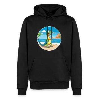 Eidechse Aquarell Cartoon Kawaii Clipart Tier - Männer Premium Bio Hoodie - Schwarz - Vorne - Nico (187cm)