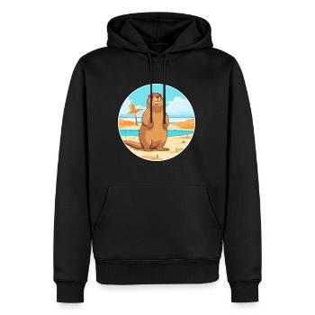 Murmeltier Aquarell Cartoon Kawaii Clipart Tier - Männer Premium Bio Hoodie - Schwarz - Vorne - Nico (187cm)