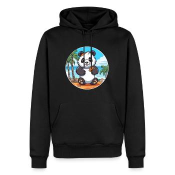 Panda Aquarell Karikatur Kawaii Clipart Tier - Männer Premium Bio Hoodie - Schwarz - Vorne - Nico (187cm)