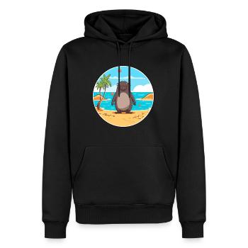 Mole Watercolor Cartoon Kawaii Clipart Animal - Men’s Premium Organic Hoodie - black - Front - Nico (187cm)