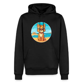Lynx aquarelle dessin animé Kawaii Clipart Animal - Sweat à capuche Premium bio Homme - noir - Devant - Nico (187cm)