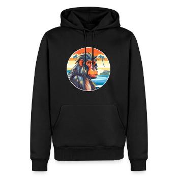 Mandrill Aquarell Cartoon Kawaii Clipart Tier - Männer Premium Bio Hoodie - Schwarz - Vorne - Nico (187cm)