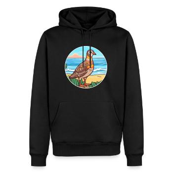 Perdrix aquarelle dessin animé Kawaii Clipart Animal - Sweat à capuche Premium bio Homme - noir - Devant - Nico (187cm)