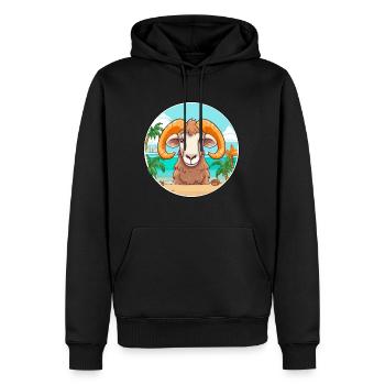Widder Aquarell Cartoon Kawaii Clipart Tier - Männer Premium Bio Hoodie - Schwarz - Vorne - Nico (187cm)