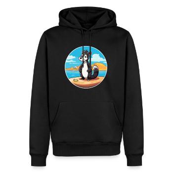 Skunk aquarelle dessin animé Kawaii Clipart Animal - Sweat à capuche Premium bio Homme - noir - Devant - Nico (187cm)