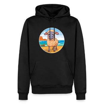 Schaf Aquarell Cartoon Kawaii Clipart Tier - Männer Premium Bio Hoodie - Schwarz - Vorne - Nico (187cm)