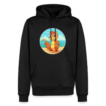 Eichhörnchen Aquarell Cartoon Kawaii Clipart Tier - Männer Premium Bio Hoodie - Schwarz - Vorne - Nico (187cm)