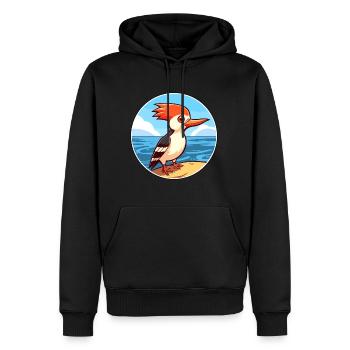 Specht Aquarell Karikatur Kawaii Clipart Haustier - Männer Premium Bio Hoodie - Schwarz - Vorne - Nico (187cm)
