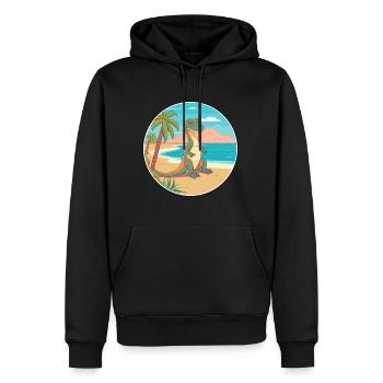 Eidechse Aquarell Cartoon Kawaii Clipart Tier - Männer Premium Bio Hoodie - Schwarz - Vorne - Nico (187cm)