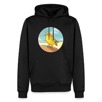 Canari aquarelle dessin animé Kawaii Clipart Animal - Sweat à capuche Premium bio Homme - noir - Devant - Nico (187cm)