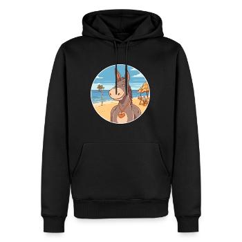Esel Aquarell Cartoon Kawaii Clipart Tier - Männer Premium Bio Hoodie - Schwarz - Vorne - Nico (187cm)