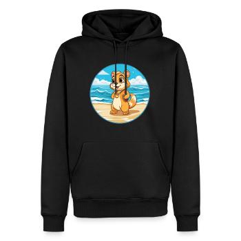 Chipmunk Watercolor Cartoon Kawaii Clipart Animal - Men’s Premium Organic Hoodie - black - Front - Nico (187cm)