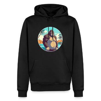 Gorilla Aquarell Cartoon Kawaii Clipart Tier - Männer Premium Bio Hoodie - Schwarz - Vorne - Nico (187cm)