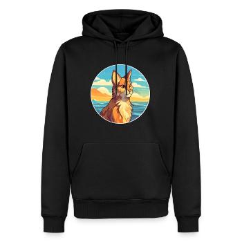 Lynx aquarelle dessin animé Kawaii Clipart Animal - Sweat à capuche Premium bio Homme - noir - Devant - Nico (187cm)
